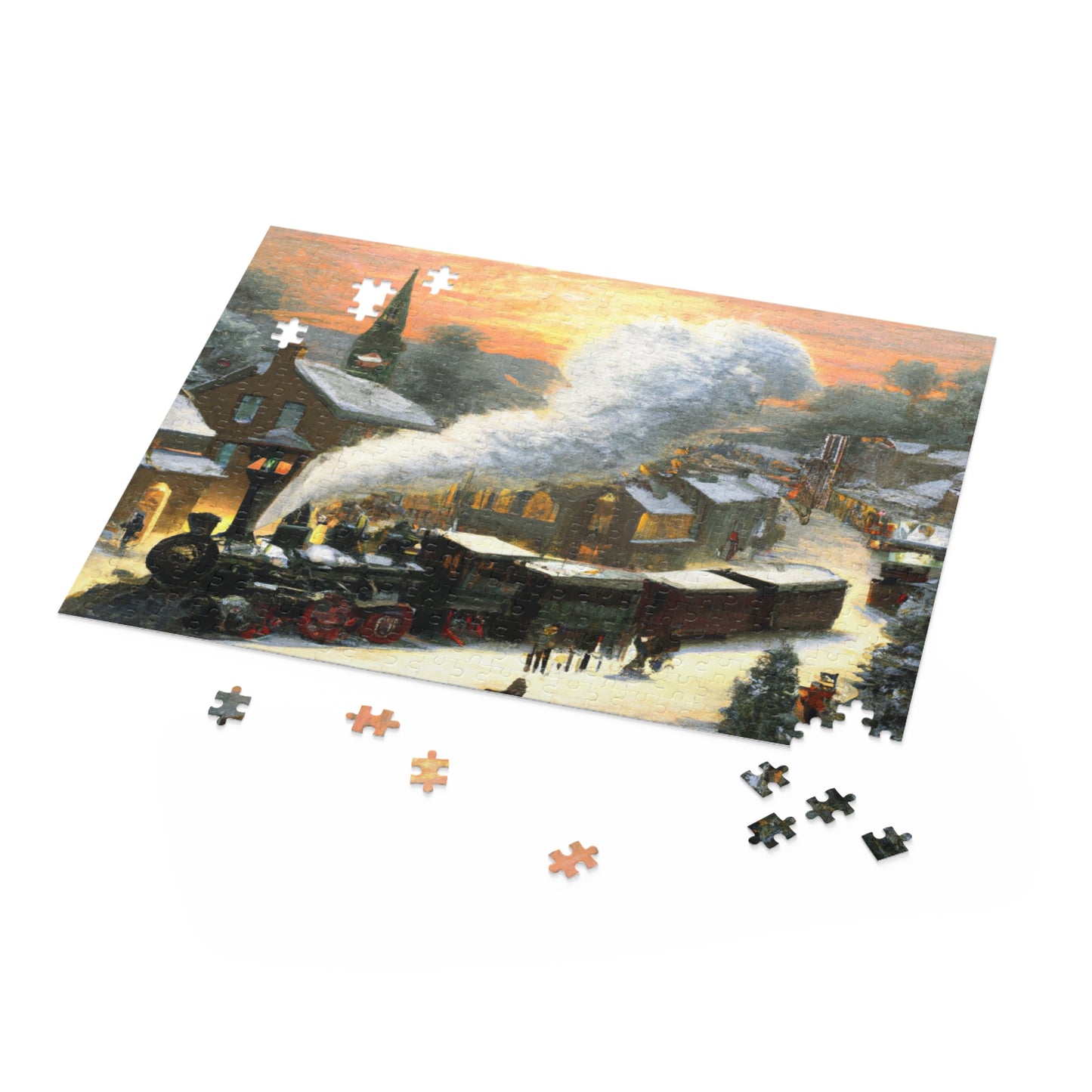 Vintage Christmas Village - JigSaw Puzzle 500 Piece: Hannah Holidayson - Christmas Gift | Holiday Scenes