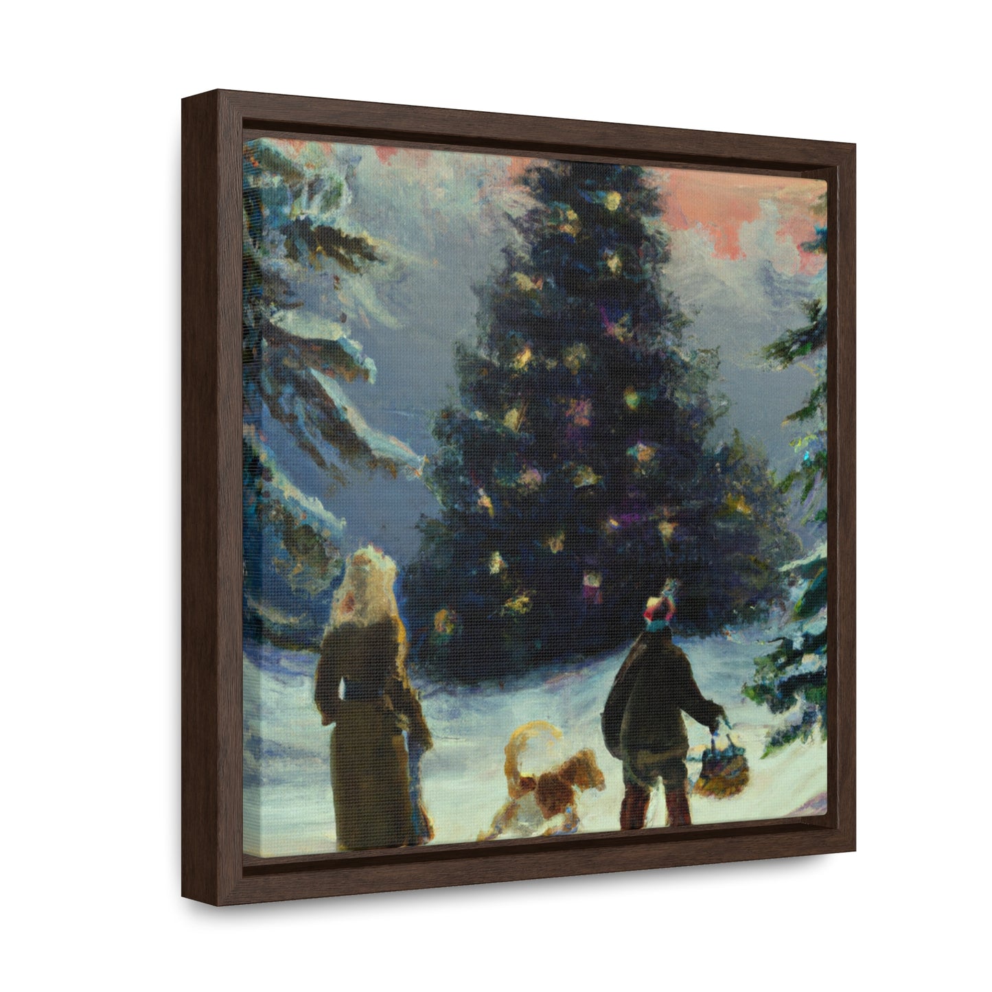 The Christmas Tree Hunt - Canvas Wall Art: Inez Clementina De Merrywinter - Christmas Wall Decor, Framed Wall Art Print