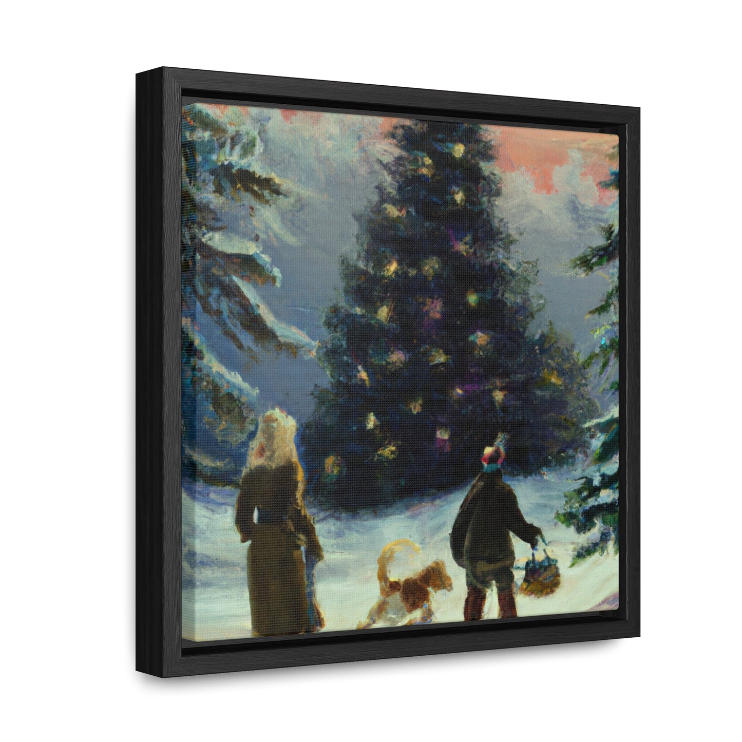 The Christmas Tree Hunt - Canvas Wall Art: Inez Clementina De Merrywinter - Christmas Wall Decor, Framed Wall Art Print