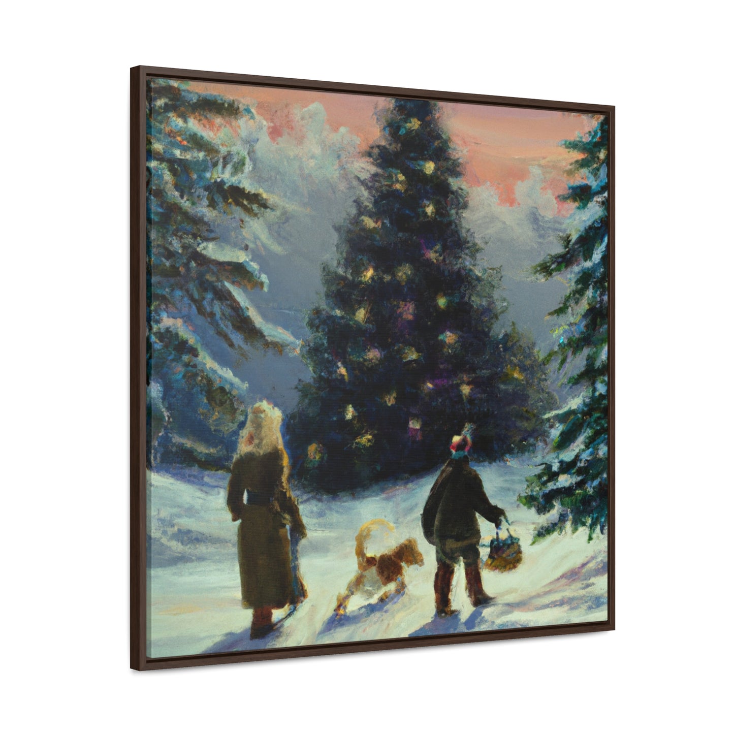 The Christmas Tree Hunt - Canvas Wall Art: Inez Clementina De Merrywinter - Christmas Wall Decor, Framed Wall Art Print