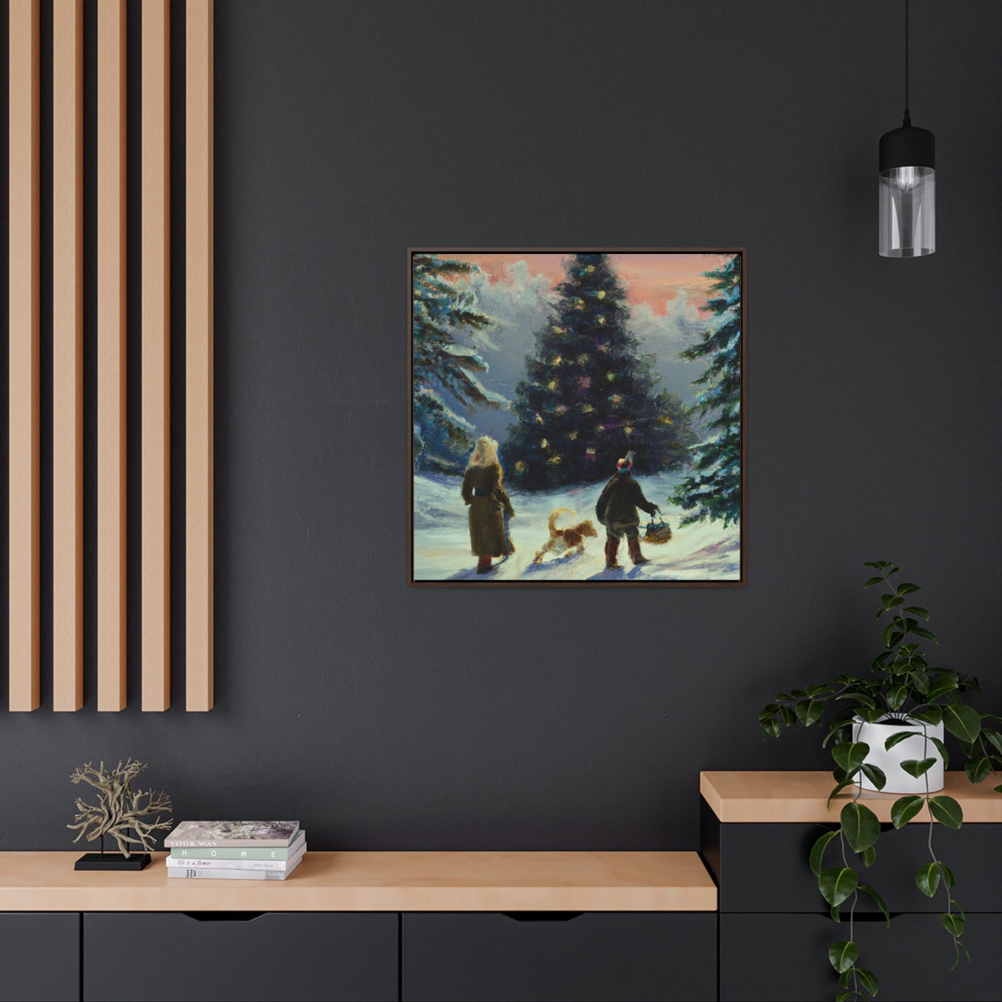 The Christmas Tree Hunt - Canvas Wall Art: Inez Clementina De Merrywinter - Christmas Wall Decor, Framed Wall Art Print